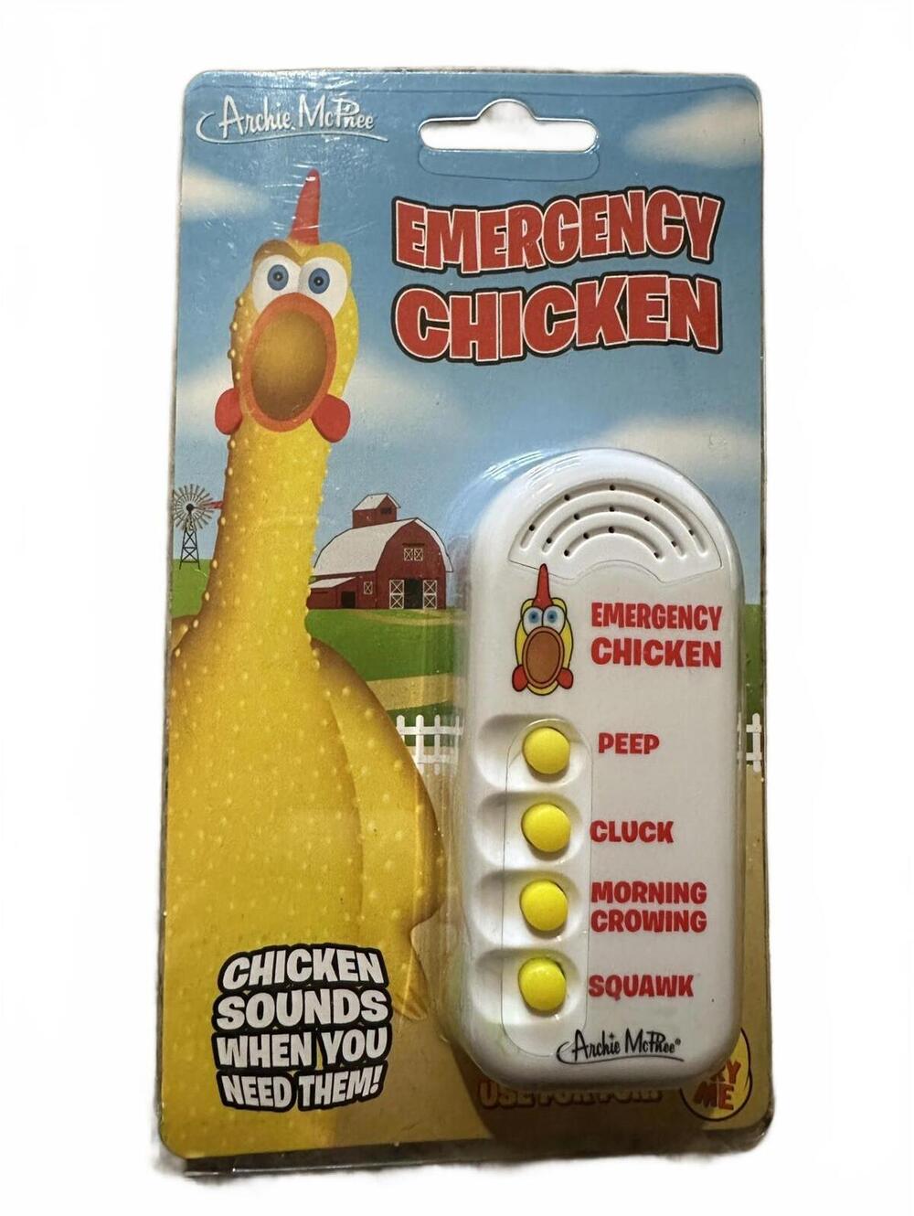 NEW Archie McPhee Emergency Chicken Electronic Sound Maker Peep Cluck Sounds